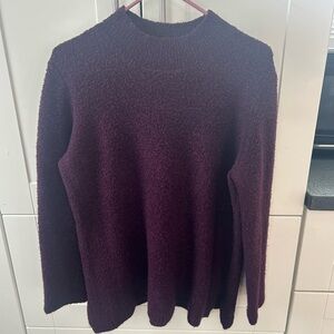 Calvin Klein Textured Crewneck Sweater in Plum
